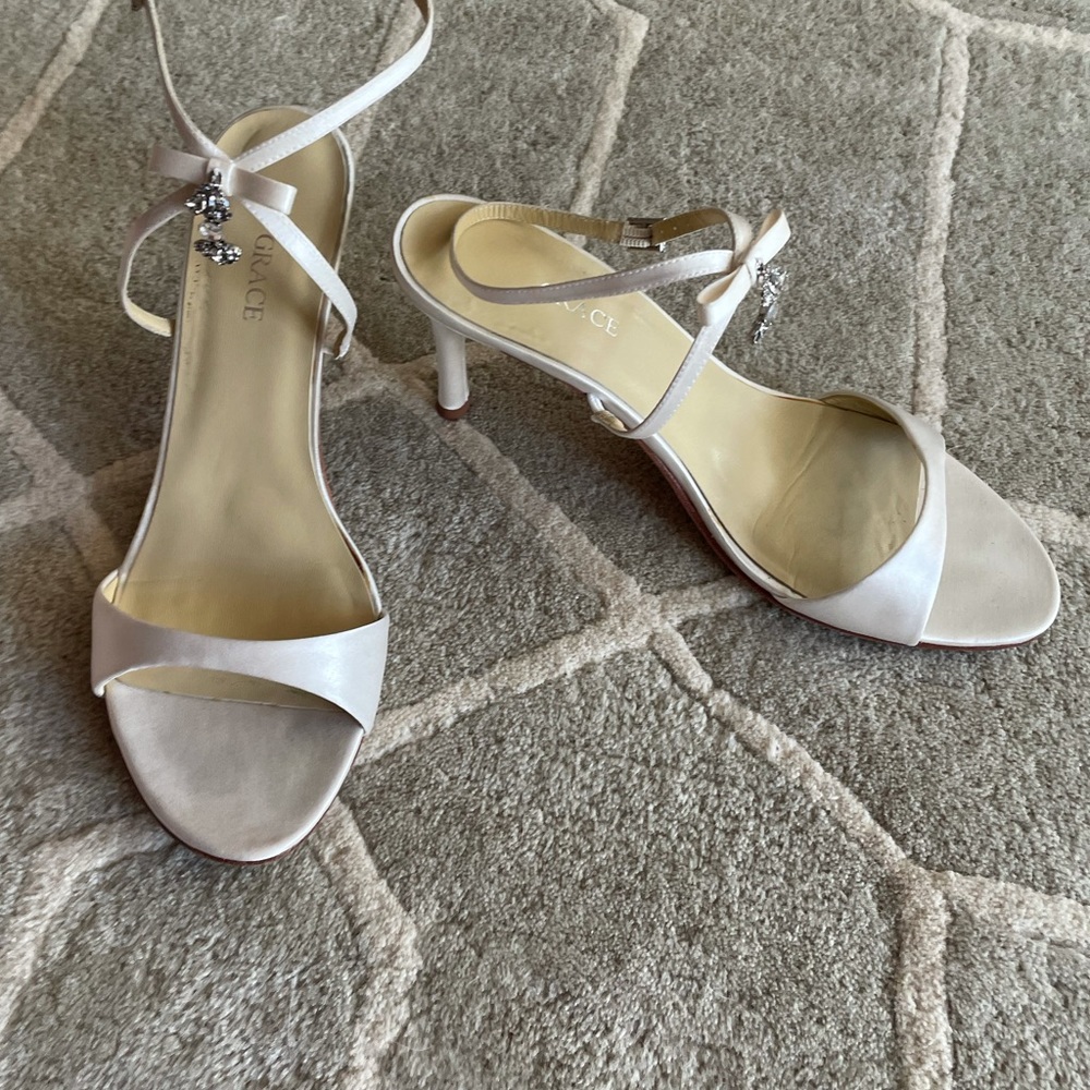 White Satin heels